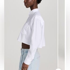 SPRWMN Cropped Button Up - White
